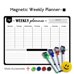 A3 Magnetic Weekly & Monthly Planner Whiteboard Fridge Magnet Flexible Daily Message Drawing Refrigerator Bulletin White Board