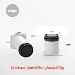 4 Pcs White Stainless Steel Replacement Metal Feet Black Adjustable Furniture Legs for Cabinet Sofa Cupboard Furniture Hardware