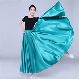 Shining Satin Long Spanish Skirt Swing Dancing Skirt Belly Dance skirt Sun Skirt 14 Colors Available VL-310