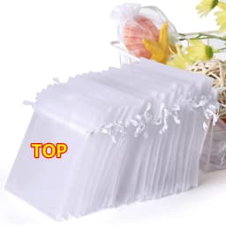 50-300Pcs Organza Gift Bag Sheer Mesh Bags Drawstring Jewelry Bag 7*9 10*15 15*20 20*30cm Christmas Wedding Party Pouches