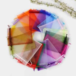 50-300Pcs Organza Gift Bag Sheer Mesh Bags Drawstring Jewelry Bag 7*9 10*15 15*20 20*30cm Christmas Wedding Party Pouches