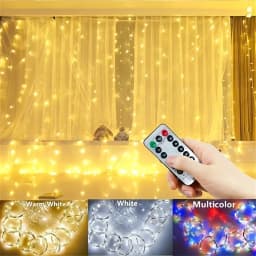Remote Control Fairy Lights 3 4 6 Meters USB LED Curtain String Lights for Christmas Home Bedroom Decoration Festive Party