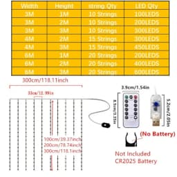 Remote Control Fairy Lights 3 4 6 Meters USB LED Curtain String Lights for Christmas Home Bedroom Decoration Festive Party