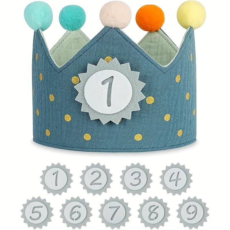 1pc  Fabric Birthday Crown Hat,  Perfect for Parties and Celebrations,Halloween, Christmas Event & Party Decorations