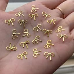 30pcs Gold Alloy Bowknot Nail Art Decoration Charms 3D Luxury Y2K Bow Nail Art Supplies DIY Christmas Press On Nail Design Suppl