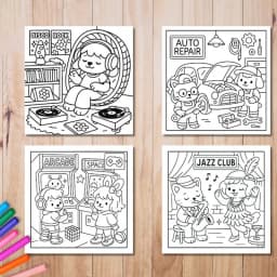 28 Pages Cutie Coloring Book, Painting Book for Valentine's Day Gifting, Birthday Party Gift, Drawing Supplies, Christmas