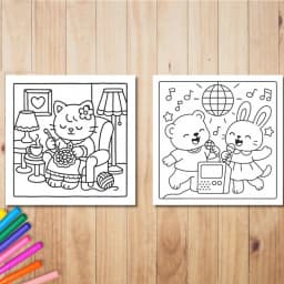 28 Pages Cutie Coloring Book, Painting Book for Valentine's Day Gifting, Birthday Party Gift, Drawing Supplies, Christmas