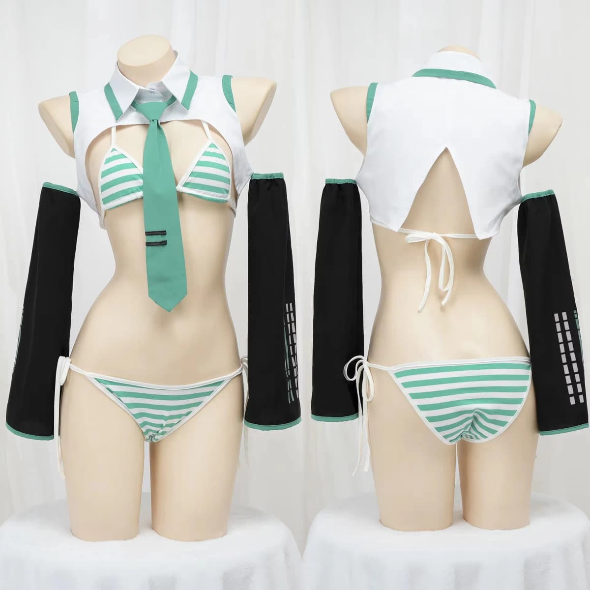 Anime Game Miku Cosplay Miku Formula Suits Cosplay Costume Girl Snow Christmas Roleplay Uniforms Bikini Set Cosplay