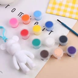 DIY Christmas Decoration Keychain Pendant Set, Liquid Color Paint Bear Design, Perfect Gift for Friends Ideal for Parties