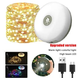 LED Camping Lamp Strip Atmosphere 10M Length Waterproof Recyclable Light Belt Outdoor Garden Decoration Lamp for Tent Room