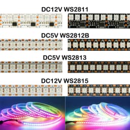 WS2812B WS2815 WS2813 Individually Addressable RGBIC LED Strip WS2811 WS2812 30/60/144Pixels/Leds/m Smart Tape Light DC5V/12V