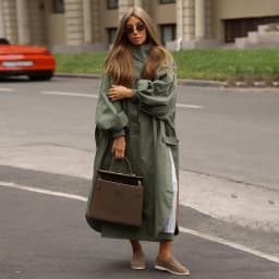 Oversized Solid Wome's Long Trench Coat Puff Sleeve Side Slit Maxi Windbreaker Lapel Single Breasted Lady Autumn Tench Coats