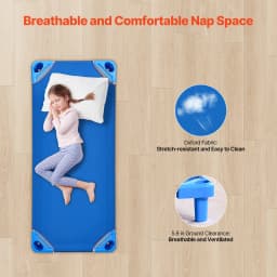 SucceBuy Stackable Kiddie Cot Pack of 4/6 Portable Toddler Nap Cots for Kids Preschool Classroom Daycare Beds for Sleeping Resting