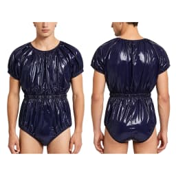Men Women Waterproof Glossy Bodysuit Leak-proof Washable Diaper Cover Elderly Bedridden Special Needs Adaptive Jumpsuit Swimwear