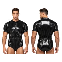 Men Women Waterproof Glossy Bodysuit Leak-proof Washable Diaper Cover Elderly Bedridden Special Needs Adaptive Jumpsuit Swimwear