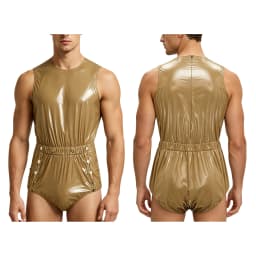 Men Women Waterproof Glossy Bodysuit Leak-proof Washable Diaper Cover Elderly Bedridden Special Needs Adaptive Jumpsuit Swimwear
