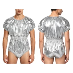 Men Women Waterproof Glossy Bodysuit Leak-proof Washable Diaper Cover Elderly Bedridden Special Needs Adaptive Jumpsuit Swimwear