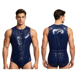 Men Women Waterproof Glossy Bodysuit Leak-proof Washable Diaper Cover Elderly Bedridden Special Needs Adaptive Jumpsuit Swimwear
