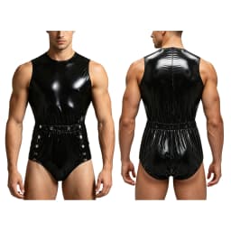 Men Women Waterproof Glossy Bodysuit Leak-proof Washable Diaper Cover Elderly Bedridden Special Needs Adaptive Jumpsuit Swimwear