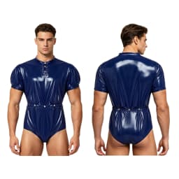 Men Women Waterproof Glossy Bodysuit Leak-proof Washable Diaper Cover Elderly Bedridden Special Needs Adaptive Jumpsuit Swimwear
