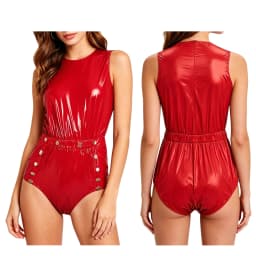 Men Women Waterproof Glossy Bodysuit Leak-proof Washable Diaper Cover Elderly Bedridden Special Needs Adaptive Jumpsuit Swimwear