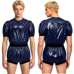 Men Women Waterproof Glossy Bodysuit Leak-proof Washable Diaper Cover Elderly Bedridden Special Needs Adaptive Jumpsuit Swimwear