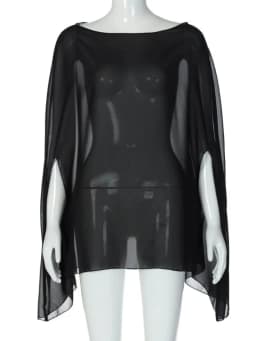 Woman Clothes See-through Chiffon Blouses Sexy Fashion Solid Cover-ups Ladies Elegant Night Club Tops White Black Streetwear