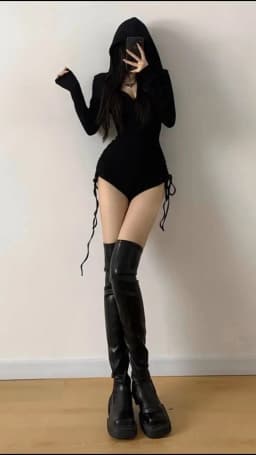 Women's Jumpsuits Y2k Shorts Playsuits 90s Vintage Slim Casual Sexy Bodysuits Long Sleeves Aesthetic Punk Korea Hooded With Hat