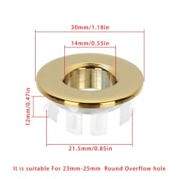 Bathroom Sink Overflow Covers Trim Ring Cap Round Ring Basin Insert Replacement Useful Sink Hole Cover Tub Drain Stopper