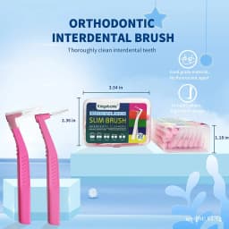 Kingubznis 120pcs Interdental Brush For Dental Orthodontic Clean Between Teeth Cleaning Tools Soft Micro Brushes