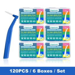 Kingubznis 120pcs Interdental Brush For Dental Orthodontic Clean Between Teeth Cleaning Tools Soft Micro Brushes