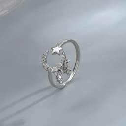 VENTFILLE 925 Silver Moon Tassel Opening Female Fashion Ins Ring