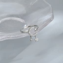 VENTFILLE 925 Silver Moon Tassel Opening Female Fashion Ins Ring