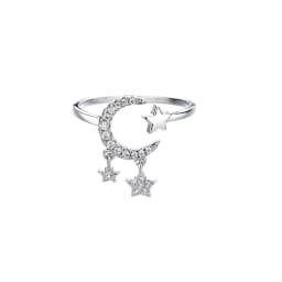 VENTFILLE 925 Silver Moon Tassel Opening Female Fashion Ins Ring