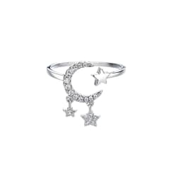 VENTFILLE 925 Silver Moon Tassel Opening Female Fashion Ins Ring