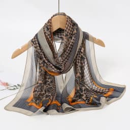 2024 New Print Chiffon Scarf Shawl Women Sunscreen Silk Scarf Turban Long Wrap Beach Travel Outdoor Accessories Trendy Headband