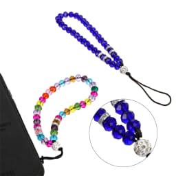 New Colorful Anti-Lost Phone Chain Artificial Crystal Phone Hang Rope Mobile Phone Strap Lanyard Cell Phone Case Hanging Cord