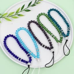 New Colorful Anti-Lost Phone Chain Artificial Crystal Phone Hang Rope Mobile Phone Strap Lanyard Cell Phone Case Hanging Cord