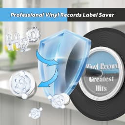LP Vinyl Record Cleaner Clamp Vinyl Record Label Saver Protector Waterproof  Clean Tool With Handle Use For 7-12 Inch EPs LPs