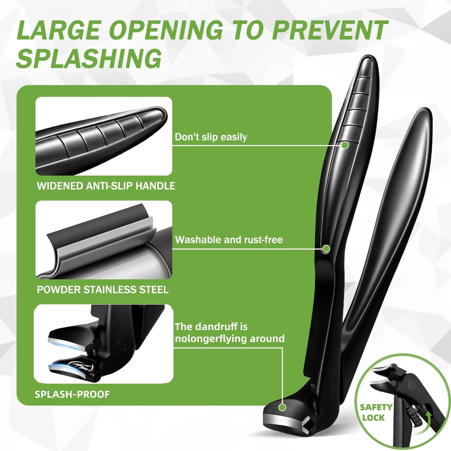 Heany Duty Large Opening Nail Clippers for Seniors Pregnant with Lock Buckle Angled Curve Toenail Clippers for Thick Nails Tool