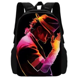 Child School Cool Popular Singers Michaels Jackson Backpack with Lunch Bags ,Pencil Bags ,School Bags for Boys Girls Best Gift
