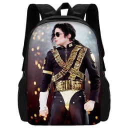 Child School Cool Popular Singers Michaels Jackson Backpack with Lunch Bags ,Pencil Bags ,School Bags for Boys Girls Best Gift