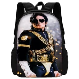 Child School Cool Popular Singers Michaels Jackson Backpack with Lunch Bags ,Pencil Bags ,School Bags for Boys Girls Best Gift
