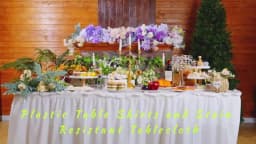 2pcs/set Disposable Paper Tablecloth Skirt Set Rectangular Table Cover And Table Skirt Party Supplies For Events Decoration