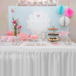 2pcs/set Disposable Paper Tablecloth Skirt Set Rectangular Table Cover And Table Skirt Party Supplies For Events Decoration