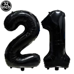 Black Large Numbers Balloon 32 Inch 0 1 2 3 4 5 6 7 8 9 Birthday Digit Bachelorette Balloon Figure Golob Party Ballon Decoration