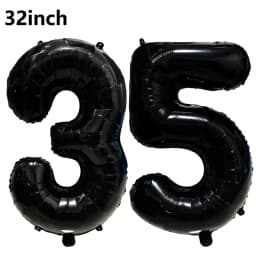 Black Large Numbers Balloon 32 Inch 0 1 2 3 4 5 6 7 8 9 Birthday Digit Bachelorette Balloon Figure Golob Party Ballon Decoration