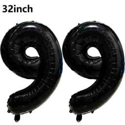 Black Large Numbers Balloon 32 Inch 0 1 2 3 4 5 6 7 8 9 Birthday Digit Bachelorette Balloon Figure Golob Party Ballon Decoration