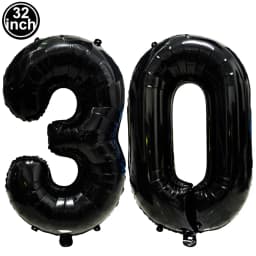 Black Large Numbers Balloon 32 Inch 0 1 2 3 4 5 6 7 8 9 Birthday Digit Bachelorette Balloon Figure Golob Party Ballon Decoration