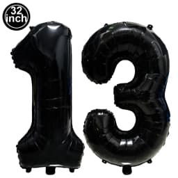 Black Large Numbers Balloon 32 Inch 0 1 2 3 4 5 6 7 8 9 Birthday Digit Bachelorette Balloon Figure Golob Party Ballon Decoration